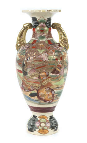 Satsuma-Vase Japan, 1. Hälfte 20. Jh., Keramik/polychro… - photo 1
