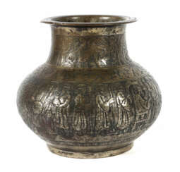 Persische Vase Wohl Messing/Restversilberung, bauchiger…