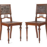Paar Historismus-Stühle um 1870, Eiche, gedrechselte Vo… - Foto 1