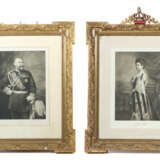 Paar vergoldete Rahmen mit königlichen Porträts um 1900… - Foto 1