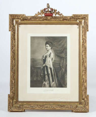 Paar vergoldete Rahmen mit königlichen Porträts um 1900… - Foto 2