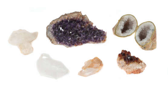 Konvolut Mineralien 6-tlg. best. aus 3 Drusen (u.a. Ame… - Foto 1