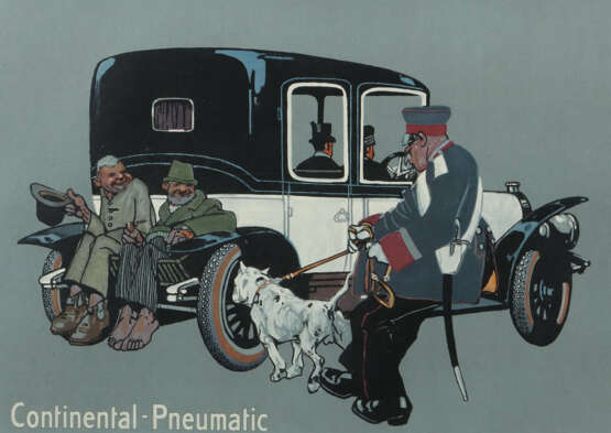 Continental-Reklame um 1920, Farblithographie, 2 Clocha… - фото 1