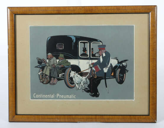 Continental-Reklame um 1920, Farblithographie, 2 Clocha… - Foto 2