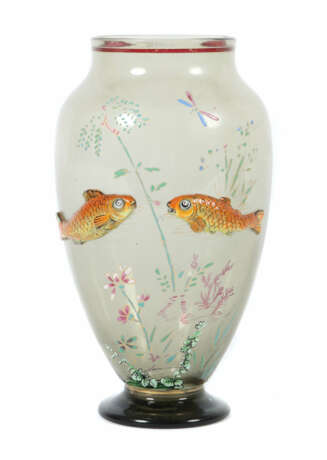 Vase mit Fischpaar Frankreich um 1890/1900, wohl Nancy,… - photo 1