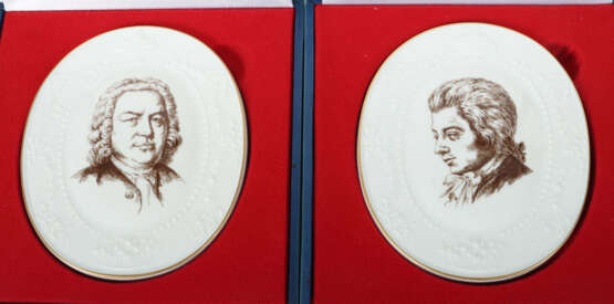 4 Porträt-Medaillons mit Komponisten Meissen, 1978, Wei… - фото 2
