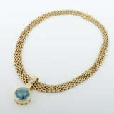 Moderner Blautopasanhänger an Goldcollier Gelbgold 585/… - photo 3