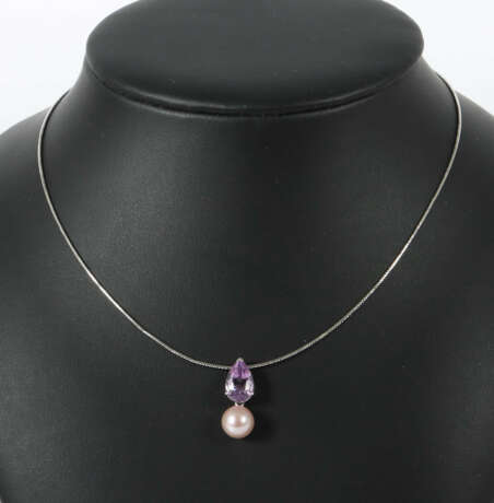 Perlcollier mit Amethyst Wempe, Weißgold 750, zartes Co… - photo 1