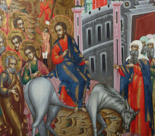 Ikone ''Einzug Jesu nach Jerusalem'' Russland, 19. Jh.,… - photo 3