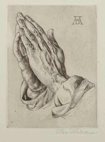 Brückner, Max 1888 - ?, Grafiker. ''Betende Hände'', Ko… - photo 1