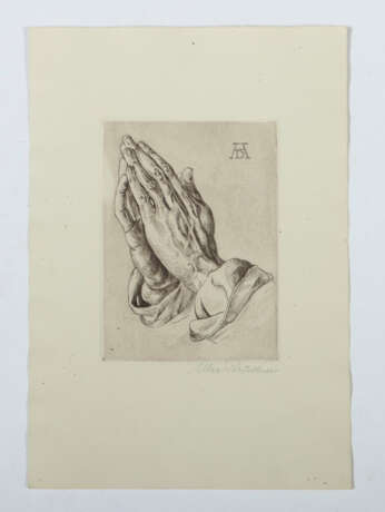 Brückner, Max 1888 - ?, Grafiker. ''Betende Hände'', Ko… - Foto 2