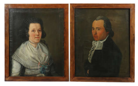 Maler des 18. Jh. Paar Portraits: ''Portrait einer Frau… - photo 1