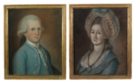 Maler des 18./19. Jh. Paar Portraits: ''Magdalene Luisa… - Foto 1