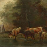 Voltz, N. Fr. ''Kühe an der Tränke'', Landschaftsansich… - Foto 1