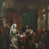 Maler des 19. Jh. ''Lesestunde'', Interieurszene mit ei… - Foto 1