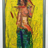 Maler des 20. Jh. ''Halbakt auf Gelb'', stilisierte Dar… - Foto 2