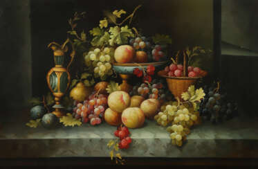 Maler des 20. Jh. ''Früchtestillleben'', Trauben, Birne…