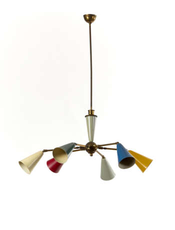 Six lights suspension lamp with brass structure - Foto 1