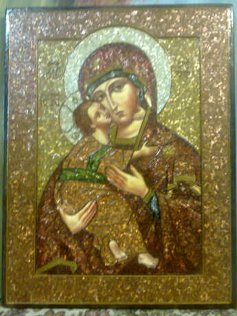 Владимирская Богородица Цветной металл Inlay иконописная живопись Ukraine 2010 - photo 1