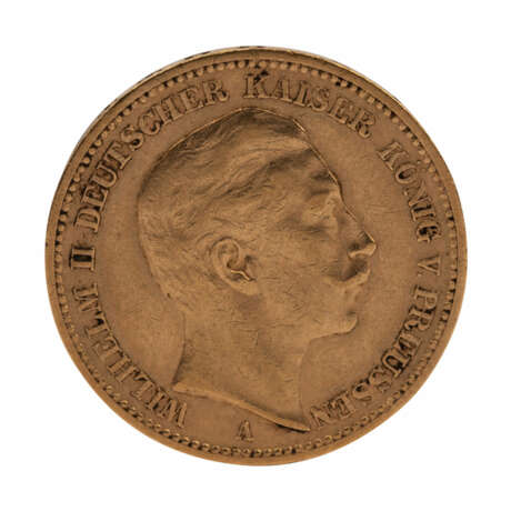 Dt. Kaiserreich, Preußen /GOLD - 20 Mark Wilhelm II. 1889-A - photo 1