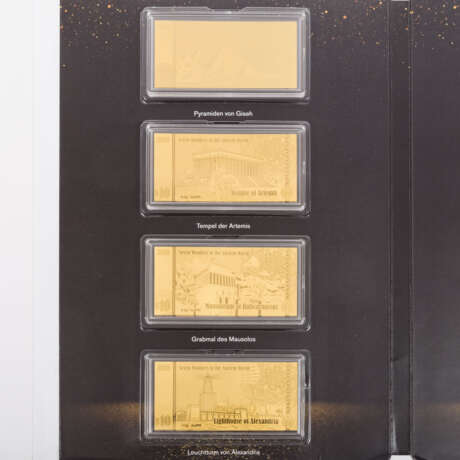 Set "Die 7 Weltwunder der Antike auf offiziellen Gold Coin Notes" - - photo 2