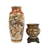Vase und Cachepot mit Satsumadekor, um 1900 - Foto 3