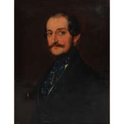 PORTRAITIST DES 19. JH. "Portrait eines Herren mit Oberlippenbart und dunkler Jacke"