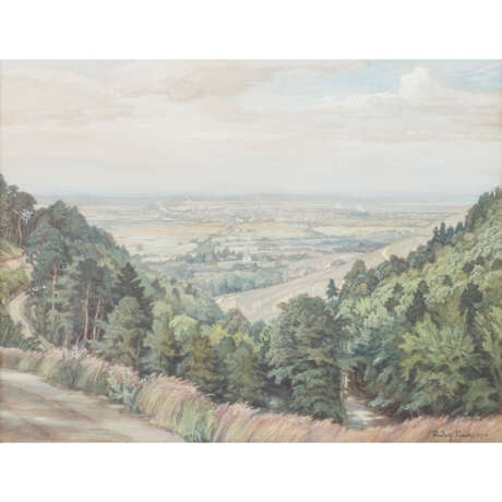 SIECK, RUDOLF (1877-1957) "Blick auf Offenburg und die Städtischen St. Andreas Reben in Käfersberg", - фото 1