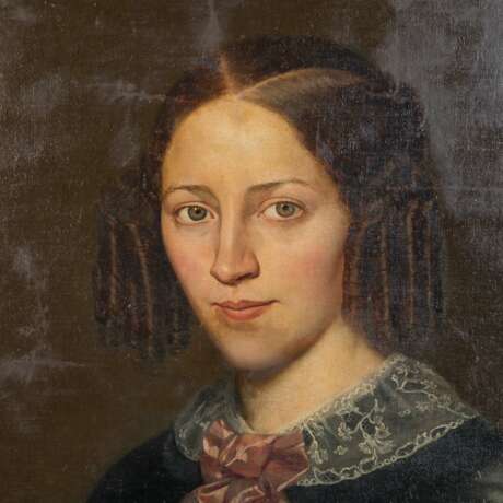 LOUSTAU, JACQUES J. LEOPOLD (1815-1894) "Portrait einer Dame im schwarzen Kleid mit weißer Spitze" - фото 4