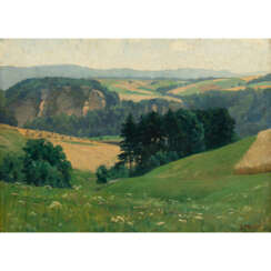 MOGK, JOHANNES HEINRICH (1868-1921), "Sommerliche Landschaft bei Dresden",