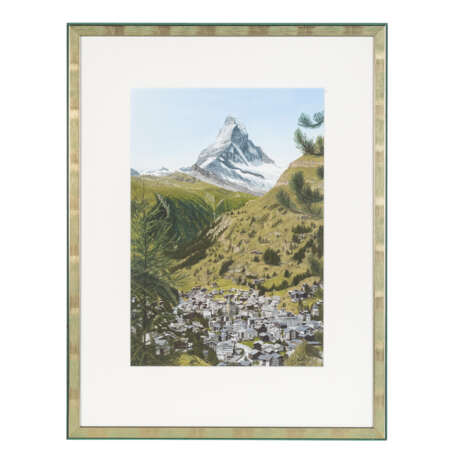 MEIJER, W. (auch Meyer, Schweizer Künstler 20./21. Jh.), "Zermatt mit Matterhorn", - фото 2