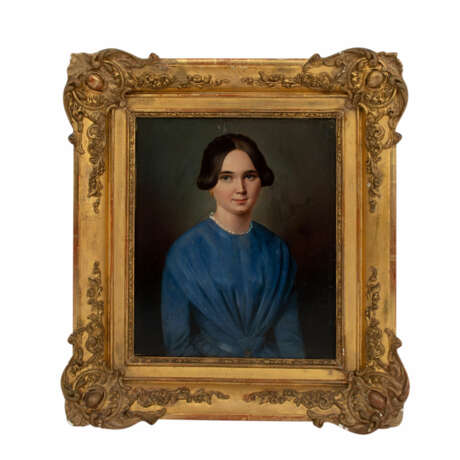 FORSTER, G. (Maler/in 19. Jh.), "Junge Dame in blauem Kleid", - фото 3
