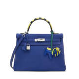 A LIMITED EDITION BLEU ÉLECTRIQUE TOGO LEATHER RETOURNÉ AU GALOP KELLY 32 WITH PALLADIUM HARDWARE - photo 5