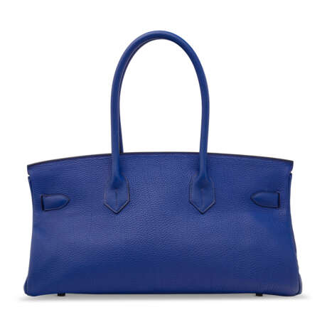 A BLEU ÉLECTRIQUE CLÉMENCE LEATHER JPG SHOULDER BIRKIN 42 WITH PALLADIUM HARDWARE - photo 3