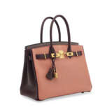A CUSTOM ROSE THÉ, GRIOLET & PRUNE CHÈVRE LEATHER BIRKIN 30 WITH BRUSHED GOLD HARDWARE - photo 2