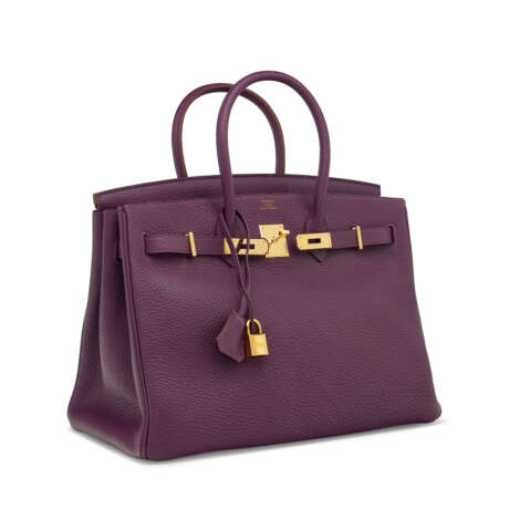 A CASSIS FJORD LEATHER BIRKIN 35 WITH GOLD HARDWARE - photo 2