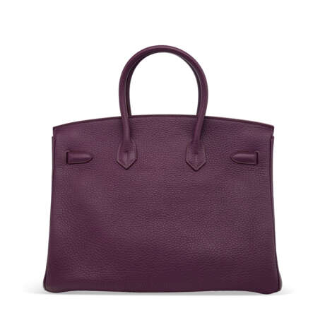 A CASSIS FJORD LEATHER BIRKIN 35 WITH GOLD HARDWARE - фото 3