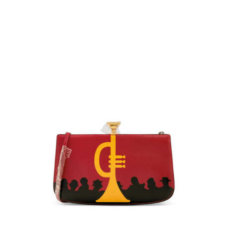 A ROUGE VIF & YELLOW EPSOM LEATHER AND BLACK CALF BOX LEATHER JAZZ SAC À MALICE - Foto 1