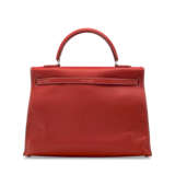A ROUGE CASAQUE SWIFT LEATHER KELLY FLAT 35 WITH PALLADIUM HARDWARE - photo 3