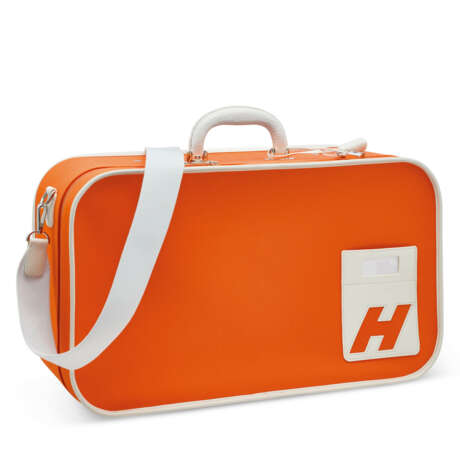 AN ORANGE TOILE OFFICIER & WHITE CLÉMENCE LEATHER UL53 WITH PALLADIUM HARDWARE - Foto 2