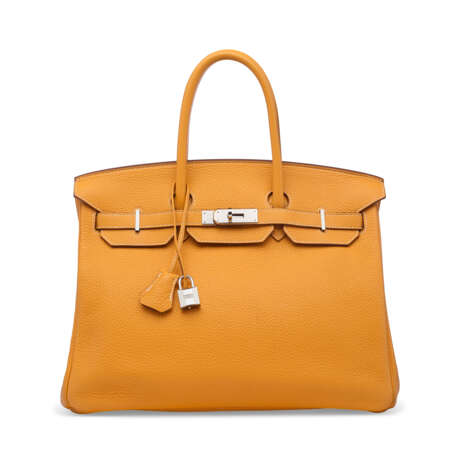 A MOUTARDE CLÉMENCE LEATHER BIRKIN 35 WITH PALLADIUM HARDWARE - фото 1