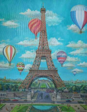 Небо Парижа Canvas on the subframe Oil Современный сюрреализм Fantasy 2020 - photo 1