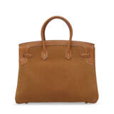 A LIMITED EDITION CHAMOIS BARÉNIA & NOISETTE VEAU DOBLIS GRIZZLY BIRKIN 35 WITH PERMABRASS HARDWARE - Foto 3