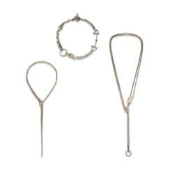 A SET OF THREE: A SILVER MEDIUM GALOP NECKLACE, A SILVER PÊLE MÊLE NECKLACE & A SILVER CRESCENDO NECKLACE