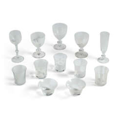 A SET OF FOURTY SEVEN DRINKING GLASSES