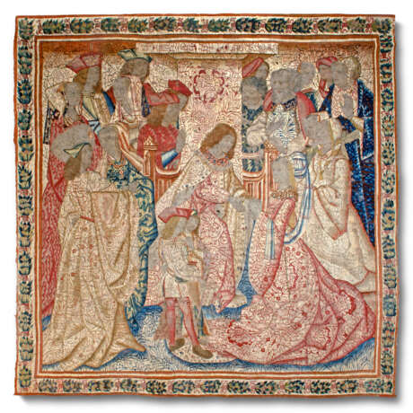 A FLEMISH LATE GOTHIC BIBLICAL TAPESTRY - Foto 1