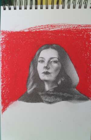 Жіночий портрет Cardboard пастель воскова сучасне мистецтво Portrait Ukraine 2022 - photo 1