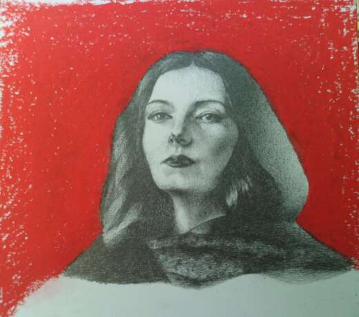 Жіночий портрет Karton пастель воскова сучасне мистецтво Porträt Ukraine 2022 - Foto 2