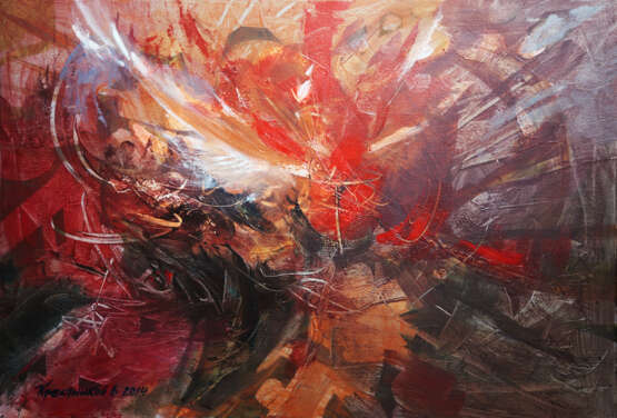 «Blanche colombe» Toile Peinture acrylique Expressionnisme Mythologique 2013 - photo 1