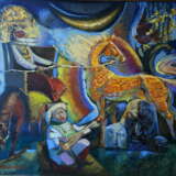 Песнь о Тулпаре Leinwand Acrylfarbe Moderne Kunst Mythologische Malerei 2004 - Foto 1